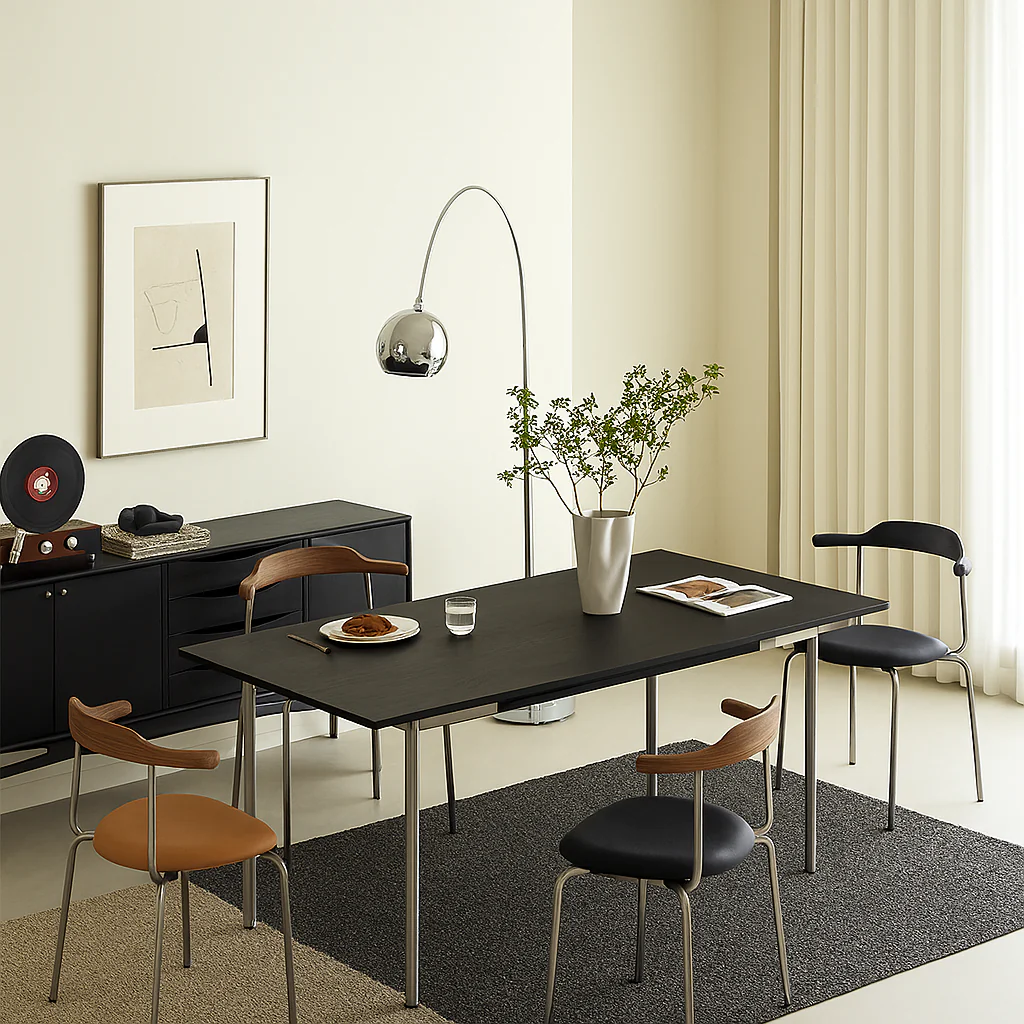 Seita Rectangular Dining Table - Modern Solid Wood Table with Clean Lines for 6-8 People - Image 2